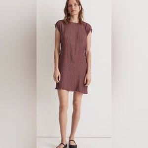 Madewell Plisse Mini Tee Dress in Pressed Grape